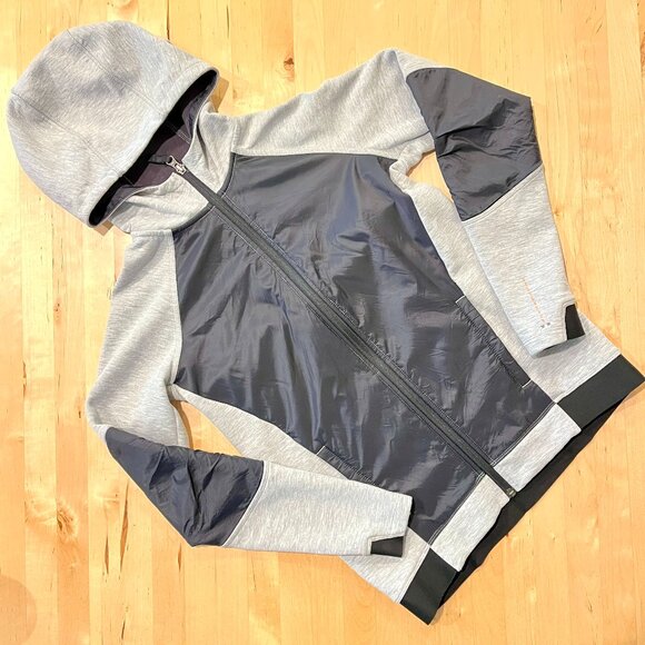 REI Snowboarding Full Zip Hoodie XS S Fleece Lined Windblock Mid-Layer Grey - Picture 1 of 10